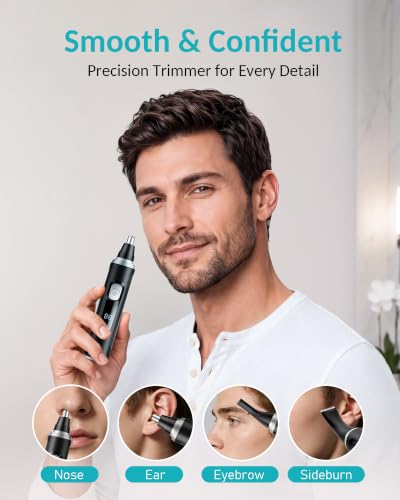 3-in-1 Electric Nose Hair Trimmer for Men with High-Torque Motor