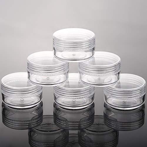 Clear 10g Sample Jars with Lids - 100 Pack TSA Approved Cosmetic Containers