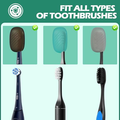 Lapfoon Silicone Toothbrush Covers - 6 Pack, Universal Fit & Hygienic