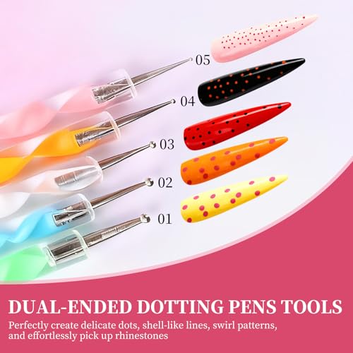 Vivinin 25PCS Professional Nail Art Tool Set with Brushes & Accessories