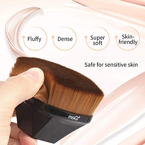 MSQ Foundation Brush with Case - Soft Synthetic Hair, Black