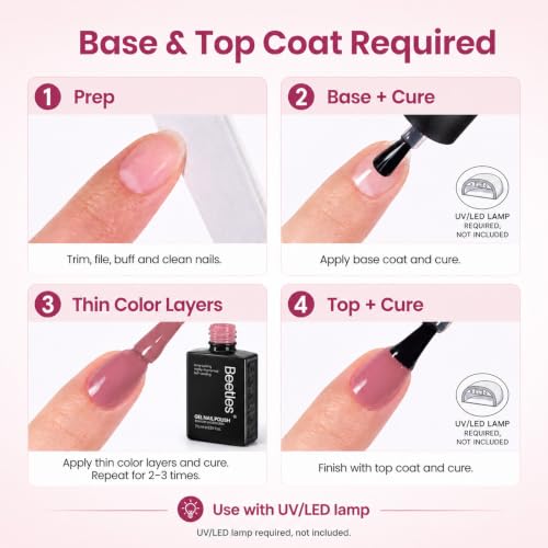 Beetles Cozy Palette Gel Polish Set - 6 Soft Nude Pink Shades