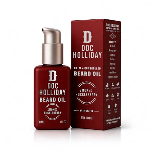 Doc Holliday Beard Oil, Smoked Huckleberry, Softens, Controls & Adds