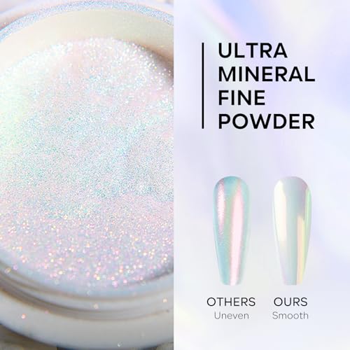 Ownest Neon Chrome Nail Powder Set - 2 Pcs Iridescent Glitter Pigment