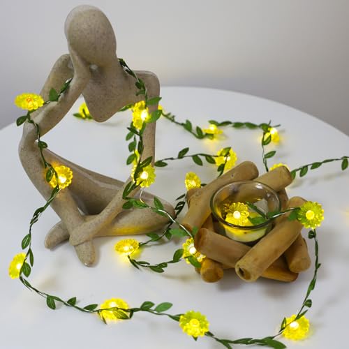 Flower String Lights with Remote Control - 30 LED Copper Wire Fairy Lights