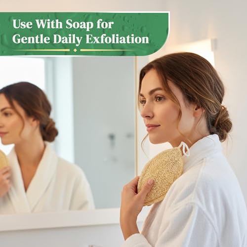 LooLife Natural Loofah Sponge - Exfoliating Leaf Body Scrubber
