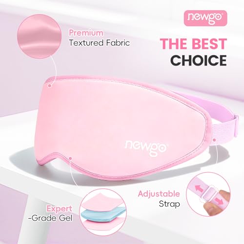 NEWGO 3D Cooling Eye Mask - Weighted Sleep Mask for Puffiness Relief