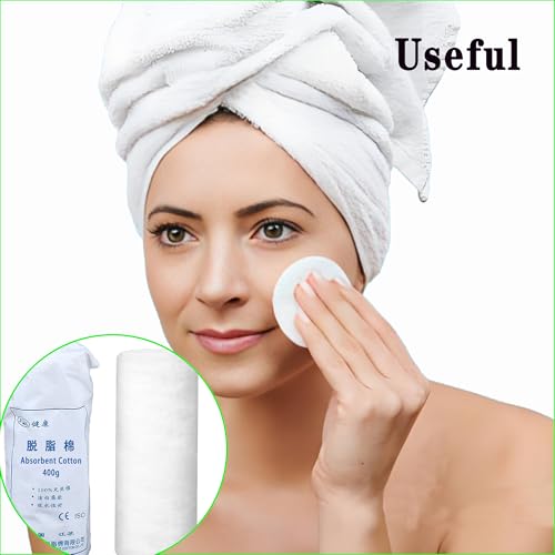 Pure Cotton Rolls 400g - Soft, Absorbent for Makeup, Wound & Household Use