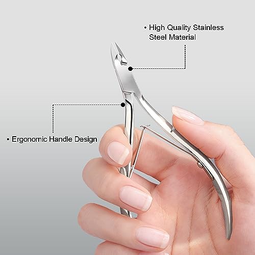 GAOY Professional Stainless Steel Cuticle Nippers - Ergonomic Nail Clippers