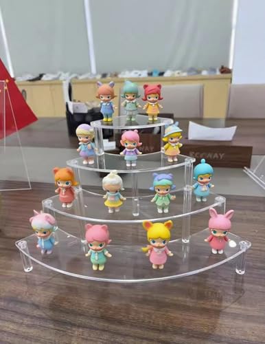 Gonice 4-Tier Acrylic Display Riser for Mini Figurines & Dolls
