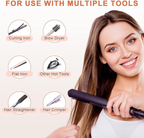 15.7" Oversize Heat Resistant Silicone Mat for Styling Tools: Curling Iron, Flat Iron, Hair Straightener - Portable Hair Styling Pad Cover Pink