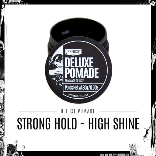 Uppercut Deluxe Deluxe Pomade Midi 0.9 oz – Strong Hold, High Shine, Water-Based