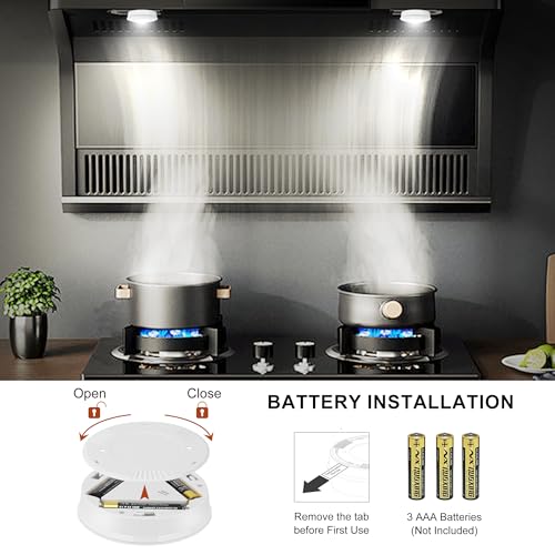BIGMONAT LED Puck Lights - Battery Operated Touch Lights, 3-Pack
