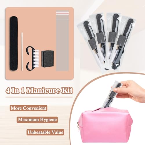 Uyolaxed 50 Sets Disposable Manicure Kit Black - Complete Nail Art Set for Salon & Home