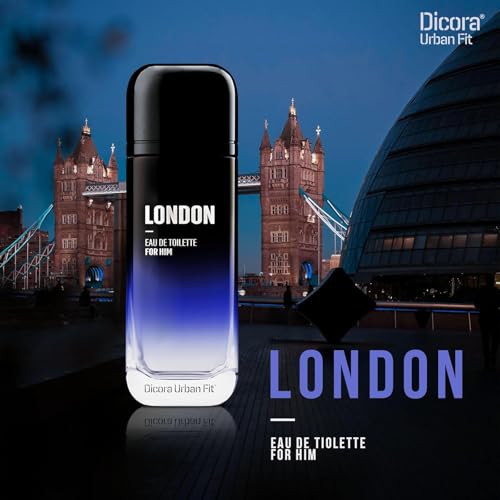 Dicora Urban Fit London Cologne for Men - EDT Spray with Grapefruit & Sea Notes - 5.07 oz, Variation: London
