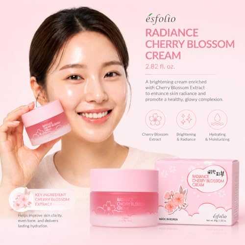esfolio Cherry Blossom Nourishing Cream - Lightweight Daily Moisturizer 2.82 Oz