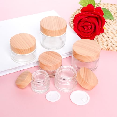 Miayon 6-Piece 2.12oz Glass Cosmetic Jars - Leak-Proof Travel Containers