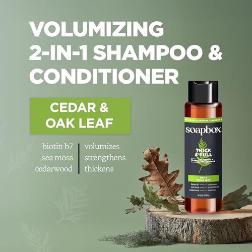 Soapbox Men’s 2-in-1 Shampoo & Conditioner Variety Pack – Oak & Cedar Leaf / Tea Tree & Eucalyptus