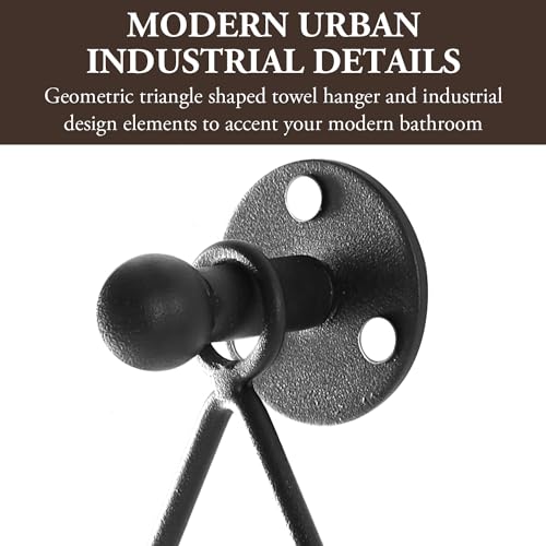 MyGift Triangular Wall-Mounted Hand Towel Holder - Matte Black