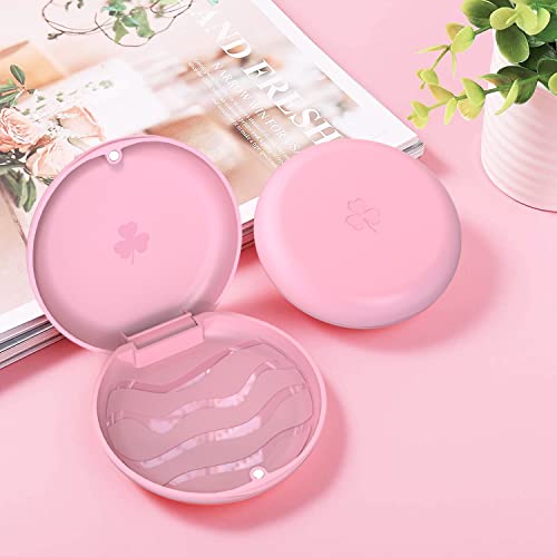 ARGOMAX 2-Pack Ultra-Thin Round Aligners & Retainers Case with Magnetic Closure - Pink
