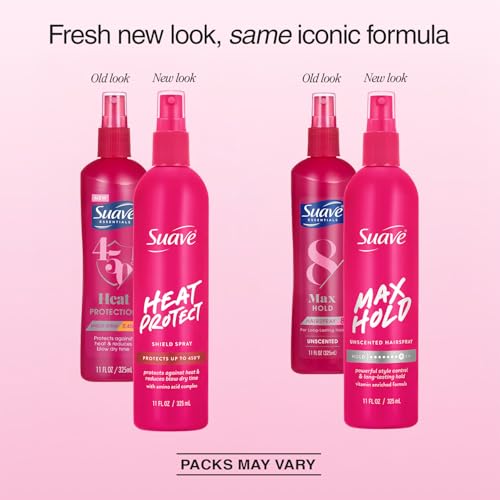 Suave Hair Styling Set: Heat Protection Spray & Max Hold Hairspray