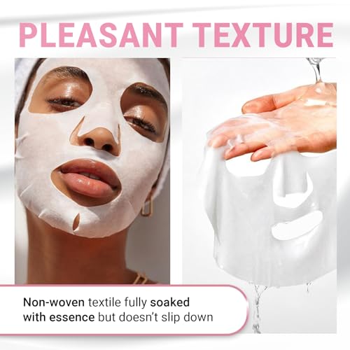 VIABEAUTY 12 Pack Collagen Face Mask with Ceramides - Rejuvenating Sheet Mask for All Skin Types