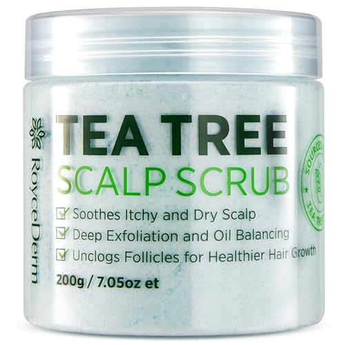 Roycederm Tea Tree Scalp Scrub - Pre-Shampoo Exfoliating Treatment for Healthy Hair
