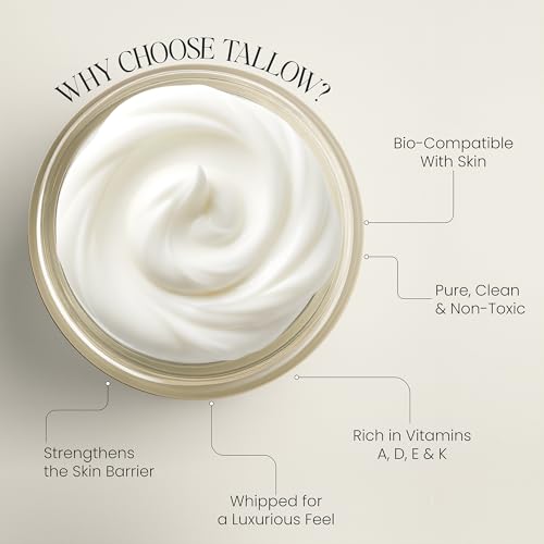 Beautiful Being Skin Glow Grass-Fed Beef Tallow Moisturizer with Castor Oil - Peppermint, 2oz - Sensitive Skin Care