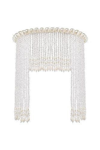 BABEYOND Pearl Tassel Headband - White Vintage Bridal Hair Accessory