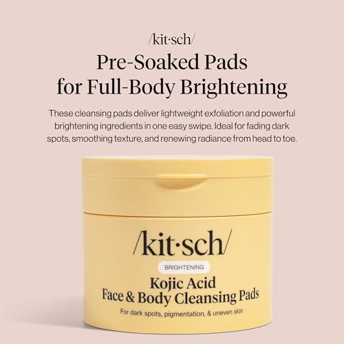 Kitsch Kojic Acid & Turmeric Cotton Pads for Face & Body - 50 Count