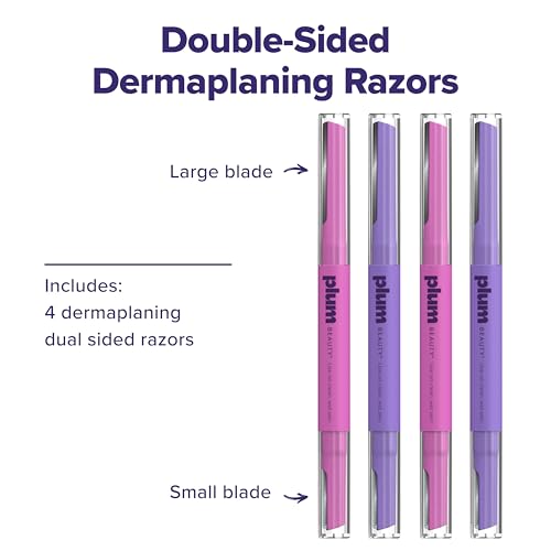 Plum Beauty Double-Sided Dermaplaning Razors - 4 Pack