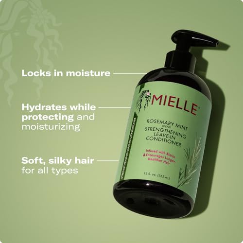 Mielle Organics Rosemary Mint Strengthening Shampoo & Leave-In Conditioner Set - Biotin Infused, 12 oz