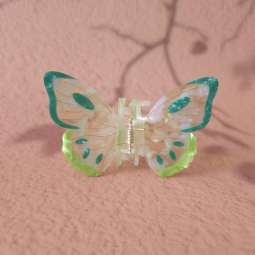 Green Acetate Butterfly Hair Claw Clip for Women - Non-Slip Fashion Hair Accessory