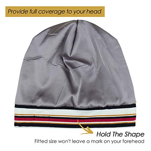 Adjustable Satin Lined Sleep Cap for Dreadlocks & Curly Hair - One Size, Multicolor