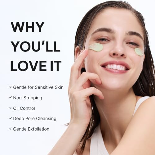 Arencia Korean Rice Mochi Face Cleanser - 4.23oz Green, Gentle Exfoliating Wash