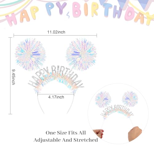 CAVETEE Happy Birthday Crown & Tiara Set for Women & Girls