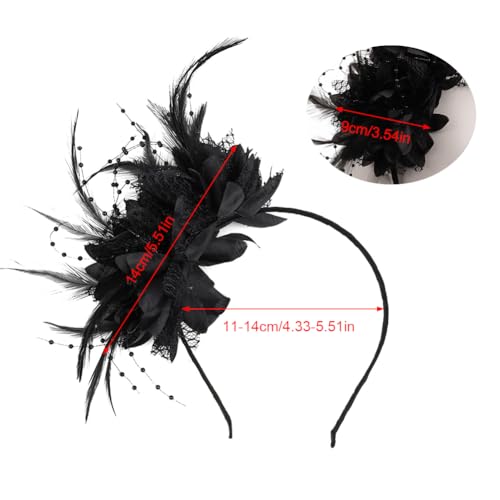 1920s Feather Flapper Headband - Vintage Gatsby Hair Accessory