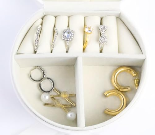 Compact Travel Jewelry Case with Golden Accents - Personalized Organizer