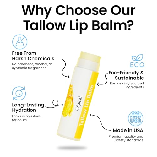 Cattle Creek Tallow Lip Balm – All-Natural Hydration (Pack of 3)