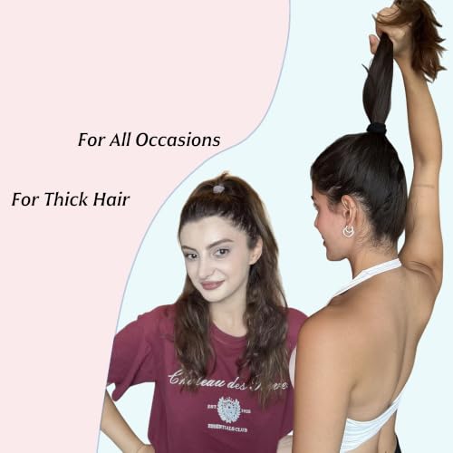 Lilac Purple Seamless Nylon Hair Ties for Thick & Curly Hair - No Damage, 10 Pack