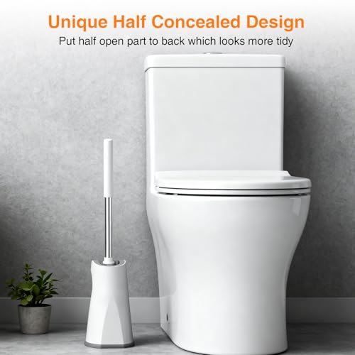Lefree Toilet Brush and Holder Set - Curved Design for Deep Cleaning