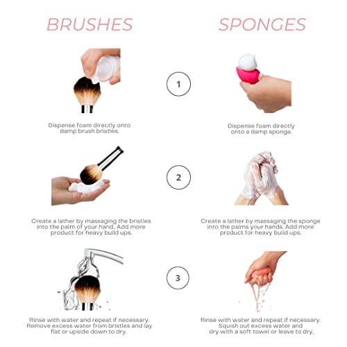 Foaming Makeup Brush Cleaner & Sponge Shampoo - Fragrance-Free, Vegan, Cruelty-Free, 6 fl oz