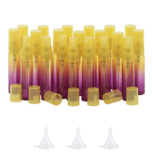 Kesell 20-Pack Yellow-Rose Gradient 5ml Glass Spray Bottles - Fine Mist Atomizers for Perfume, Essential Oils, DIY