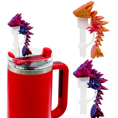 Dragon Straw Cover Caps for Stanley 30 & 40oz Cups - 2PCS Silicone Toppers