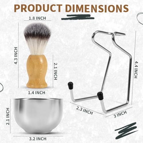 Shaving Brush and Bowl - Bamboo Shaving Brush for Men with Synthetic Badger Bristle, Starter Men¡¯s Shaving Kit for Wetting Shave