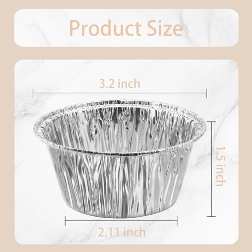 VIHOYOM Aluminum Foil Baking Cups - 150 Pcs, 4 Oz Disposable Muffin Liners