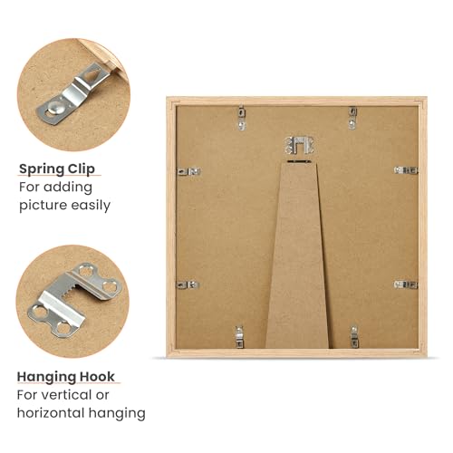 Upsimples 12x12 Natural Solid Wood Picture Frame for Nursery Decor