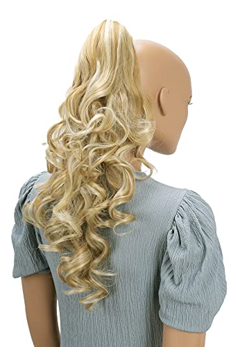 CAISHA 20-Inch Wavy Blondmix Ponytail Extension with Butterfly Claw - Model H32a
