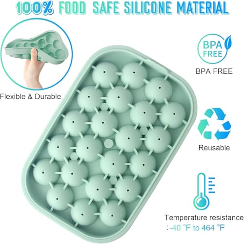 Silicone Ice Cube Tray Set - 2 Pack BPA Free Ice Ball Maker