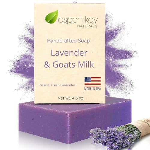 Aspen Kay Naturals Lavender Goat Milk Soap 4.5 oz - Organic Shea & Lavender Oil, Gentle for Sensitive Skin, Pack of 1